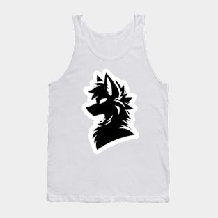 Simple Anthro Furry Wolf Silhouette Tank Top